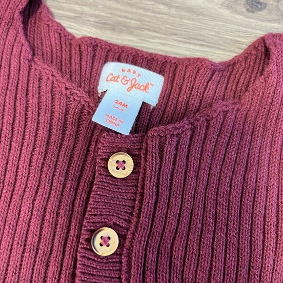 NEW Cat & Jack Henley Knit Romper SZ 24m - Picture 2 of 5